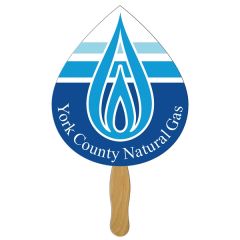 Tear Drop Hand Fan Full Color 1 Side