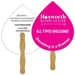 Tear Drop Hand Fan Full Color 2 Sides