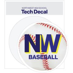 Tech Decals 3 Inch Dia. Circle On 3.5 Inch X 4 Inch Sheet - White Vinyl