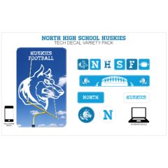 Tech Decals Variety On A 8 Inch X 5 Inch Sheet - White Vinyl