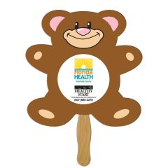 Teddy Bear Hand Fan Full Color 1 Side