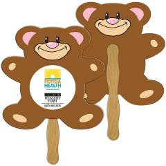 Teddy Bear Hand Fan Full Color 2 Sides