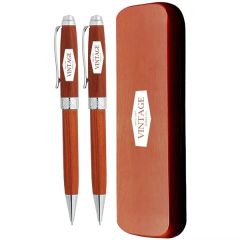 Terrific Timber-3 Pen And Pencil Set In Wooden Box