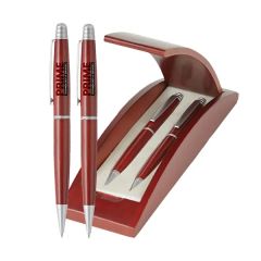 Terrific Timber-4 Pen And Pencil Set In Wooden Box