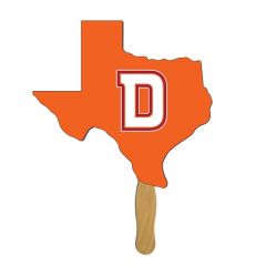 Texas State Shape Hand Fan Full Color 1 Side