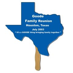 Texas State Stock Shape Fan W/ Wooden Stick