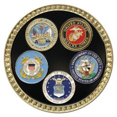 Texture Tone Double Sided Military Coin All 5 Branches