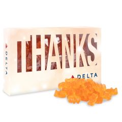 Thanks Die Cut Box With Champagne Gummy Bears