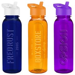 The Boss 24 Oz Embossed Tritan Bottle With Flip Straw Lid