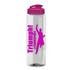 The Guzzler - 32 Oz Transparent Bottle With USA Flip Lid