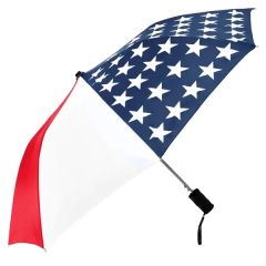 Stromberg The Patriot Folding Umbrella W/Deluxe Leatherette Case