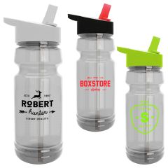 The Trainer - 24 Oz Clear Sports Bottles With Flip Straw