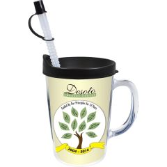Thermal Double Wall Travel Mug / Lid & Handle - White Insert
