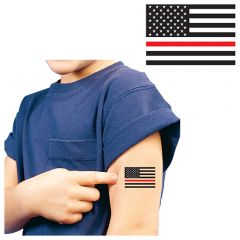 Thin Red Line Flag Temporary Tattoos - Pack Of 100