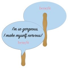 Thought Bubble Hand Fan Full Color 2 Sides