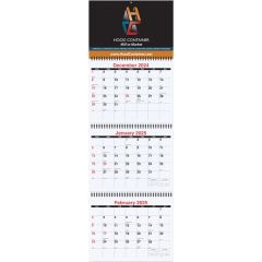 Three Months At A Glance Calendars 10.75 Inch X 33.75 Inch