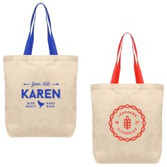 Tonga - 5 Oz Natural Cotton Tote W/ Color Straps