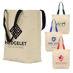 Tonga - 5 Oz Natural Cotton Tote W/ Color Straps