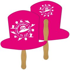 Top Hat Hand Fan Full Color 2 Sides