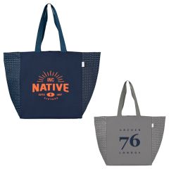 Toronto Recycled Cotton Chevron Tote Bag - 8 Oz Silkscreen