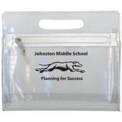 Translucent Cosmetic Case With Handle and Zipper Closure