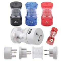 Translucent Universal Travel Power Adapter With USB Port