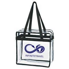 Transparent Tote Bag With Zipper For Silkscreen Imprint
