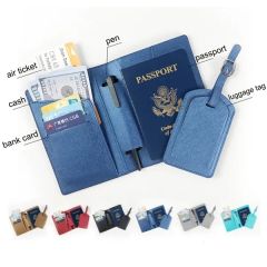 Travel Passport Cover Holder and Luggage Tag Set