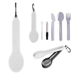 Travel Utensil Set With Silicone Holder