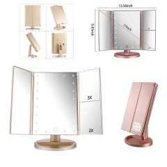 Tri-Fold Lighted Vanity Mirror With 21 LED Lights