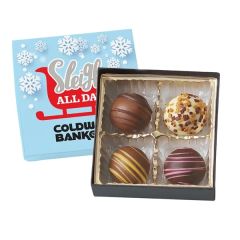 Truffle Gift Box Full Color Lid With 4 Truffles