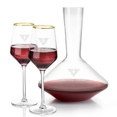 Tucson Carafe & Wine Set - Gold Rim
