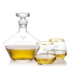 Tucson Decanter Set - Gold Rim
