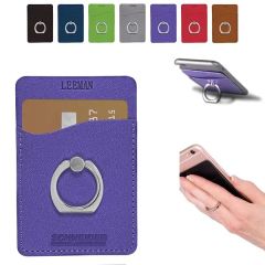 Tuscany Cell Phone Card Holder With Metal Ring Stand