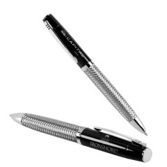 Twist Action Ballpoint Pen With Woven Steel Barrel