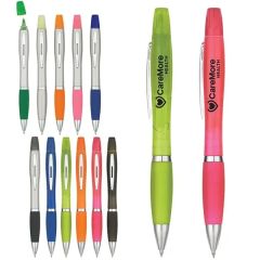 Twist-Action Pen And Highlighter
