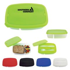 Two Compartment Plastic Lunch Kit