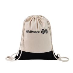 Two Tone Natural Drawstring Backpack
