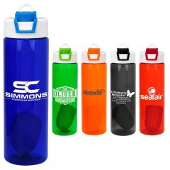 Two Tone Pop Up 24 Oz Colorful Bottle With Floating Infuser