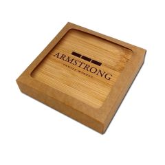 Ultra Vivid Bamboo Wood Coaster Set Of 4