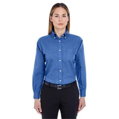 Ultraclub Ladies' Classic Wrinkle-Resistant Long-Sleeve O...