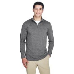 Ultraclub Men's Cool & Dry Heathered Performance Quarter-