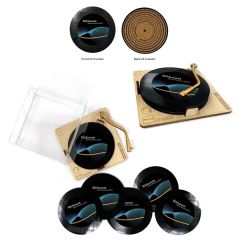 Upcycled Record Coaster Cork Back - Set Of 6 - Turntable