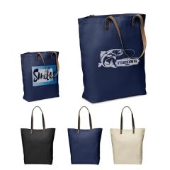 Urban Cotton Tote With Leather Handles