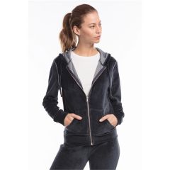 Us Blanks Ladies' Velour Full-Zip Hoodie