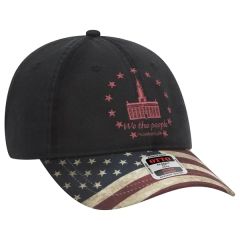 US Flag Design Visor Cotton Twill 6 Panel Low Profile Cap