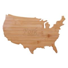 Usa Shape Bamboo Cutting Board