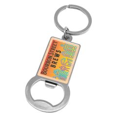 UV Color Wood Imprint Bottle Opener Keychain Single Sided