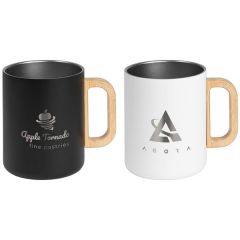 Vancouver - 15 Oz. Ss Double Wall Mug With Bamboo Handle