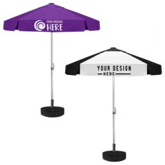 Vented Bistro Patio Umbrella Commercial Quality With Full Color Imprint 84 In